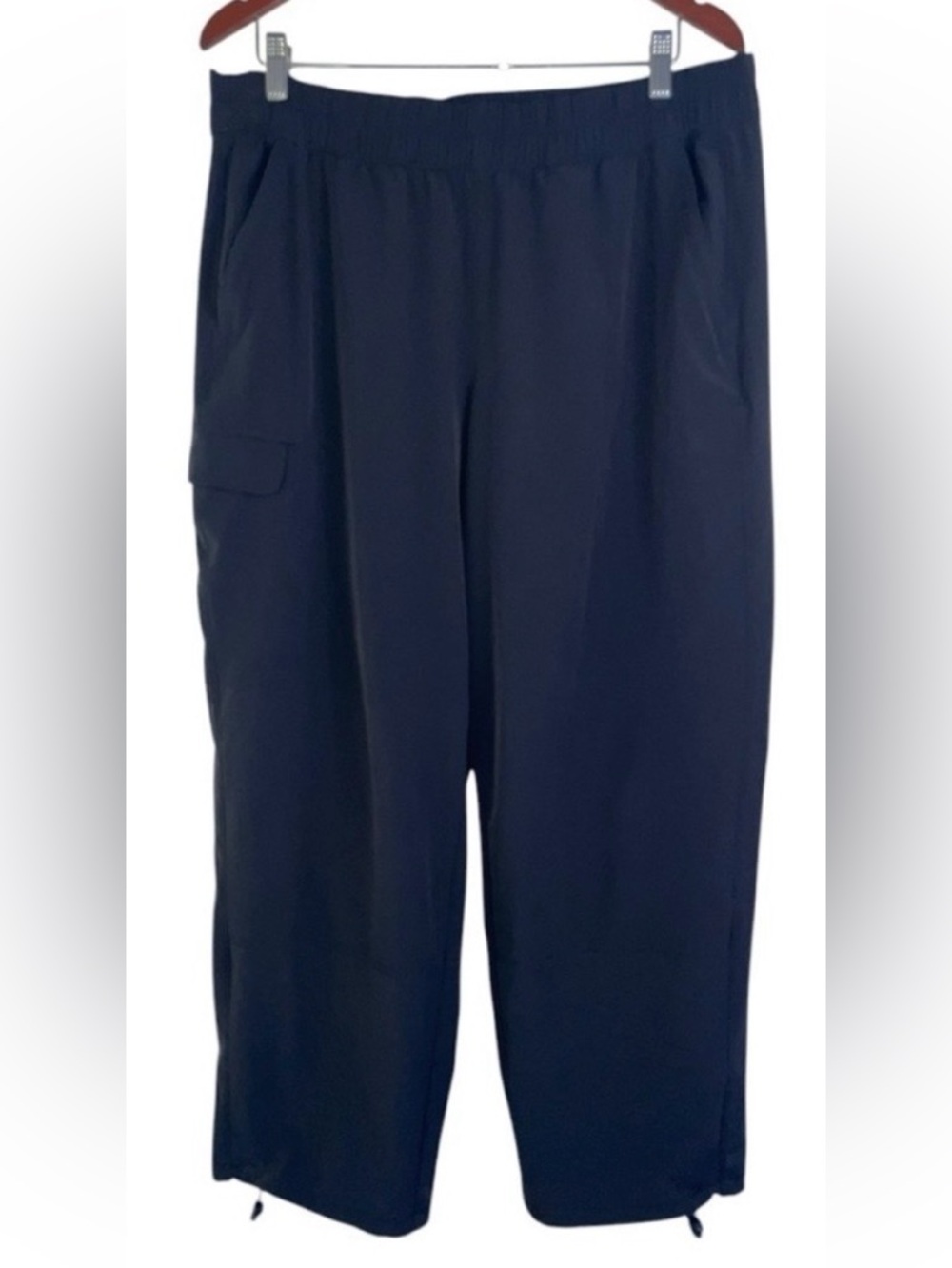 Athleta cargo pants elastic waist athletic hiking black womens large
